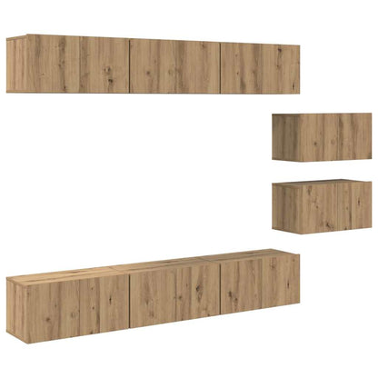 TV Cabinet Set 8 pcs Artisan Oak Engineered Wood