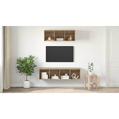 TV Cabinet Set Wall-mounted 2 pcs Artisan Oak Engineered Wood