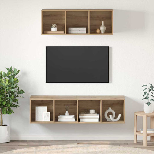TV Cabinet Set 2 pcs Artisan Oak Engineered Wood