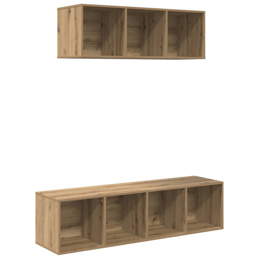 TV Cabinet Set 2 pcs Artisan Oak Engineered Wood