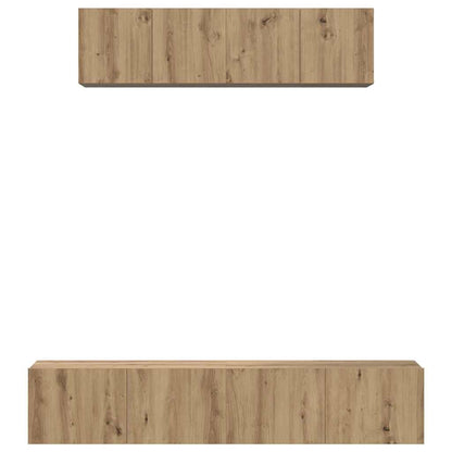 TV Cabinet Set Wall-mounted 4 pcs Artisan Oak Engineered Wood
