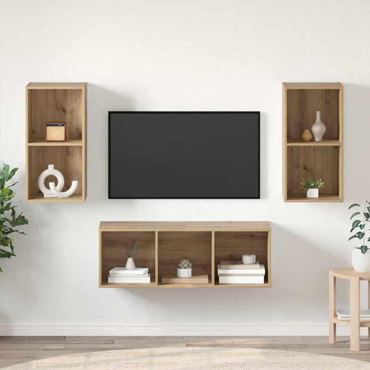 TV Cabinet Set Artisan Oak Engineered Wood