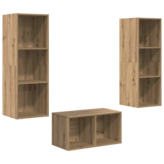 TV Cabinet Set Artisan Oak Engineered Wood