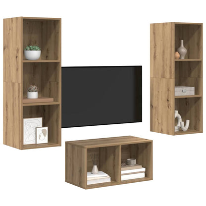 TV Cabinet Set Artisan Oak 37 x 37 x 107 cm Engineered Wood