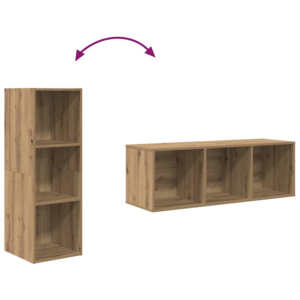 TV Cabinet Set Wall-mounted 3 pcs Artisan Oak Engineered Wood