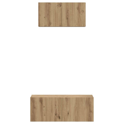 TV Cabinet Set Wall-mounted 2 pcs Artisan Oak Engineered Wood