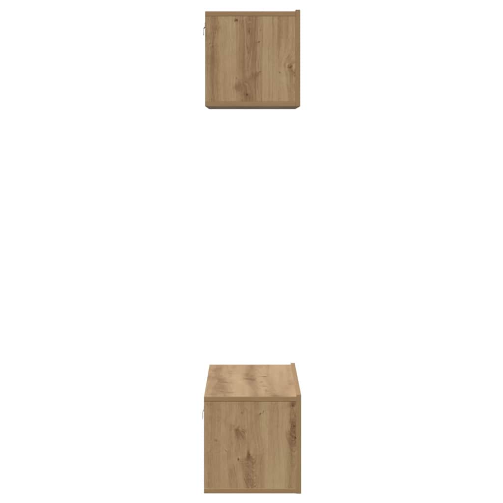 TV Cabinet Set Wall-mounted 2 pcs Artisan Oak Engineered Wood