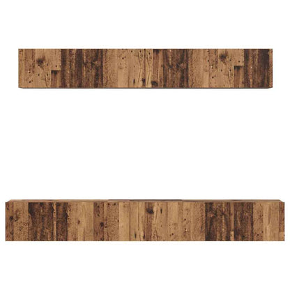 TV Cabinet Set Wall-mounted 5 pcs Old Wood Engineered Wood