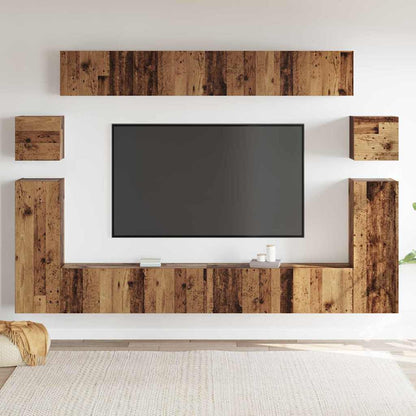 TV Units Wall-mounted 4 pcs Old Wood Engineered wood