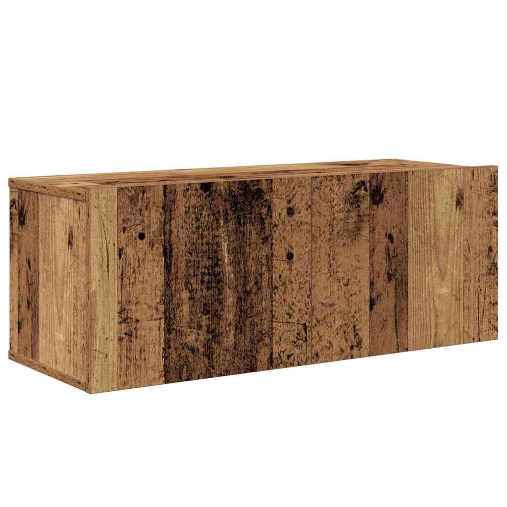 TV Cabinet Set Wall-mounted 4 pcs Old Wood Engineered Wood