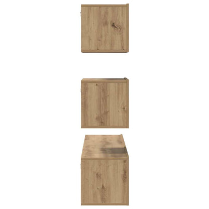 TV Cabinet Set Wall-mounted 4 pcs Artisan Oak Engineered Wood