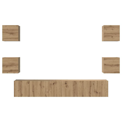 TV Cabinet Set Wall-mounted 7 pcs Artisan Oak Engineered Wood