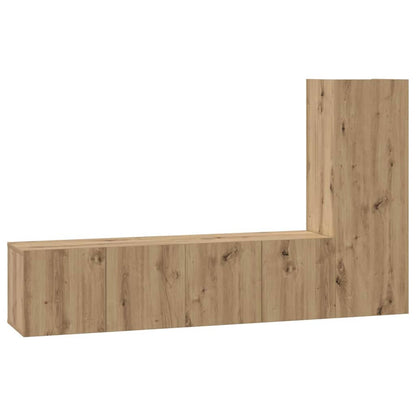TV Cabinet Set Wall-mounted 3 pcs Artisan Oak Engineered Wood