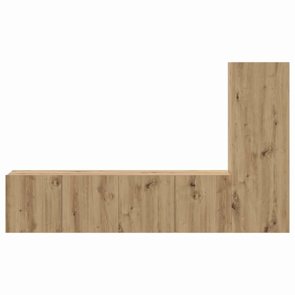 TV Cabinet Set Wall-mounted 3 pcs Artisan Oak Engineered Wood