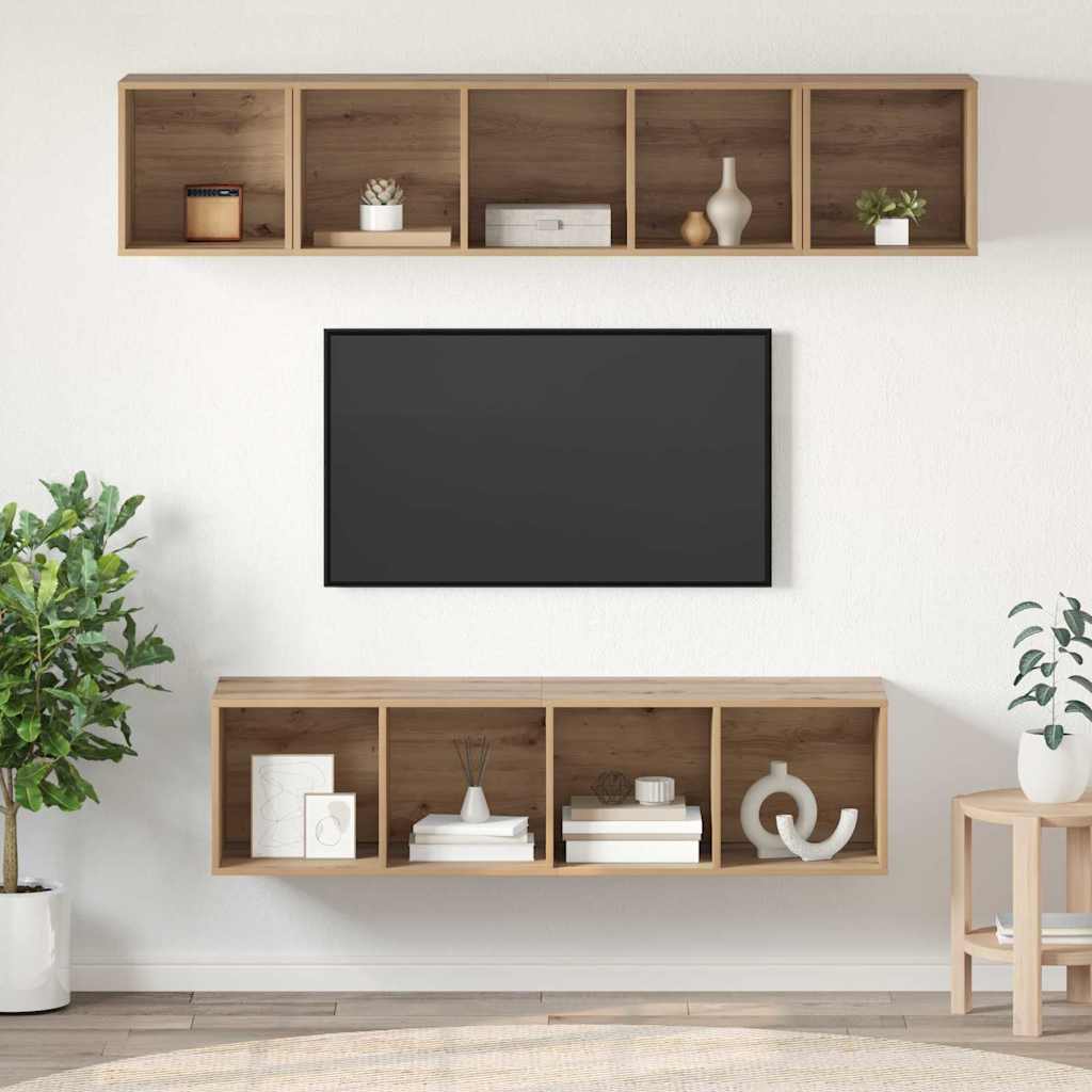 TV Cabinet Set 4 pcs Artisan Oak Engineered Wood