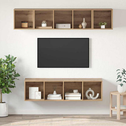 TV Cabinet Set 4 pcs Artisan Oak Engineered Wood