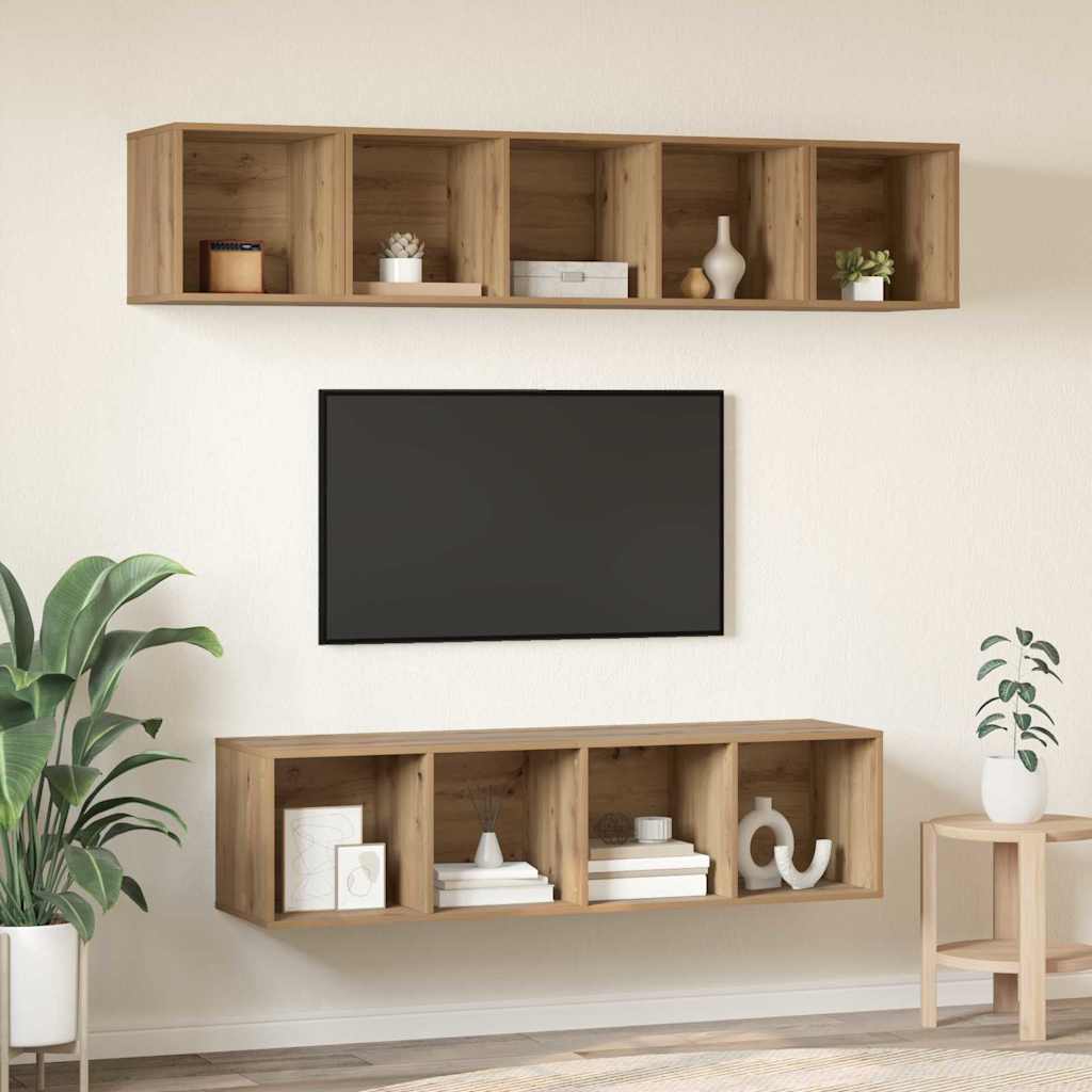 TV Cabinet Set 4 pcs Artisan Oak Engineered Wood