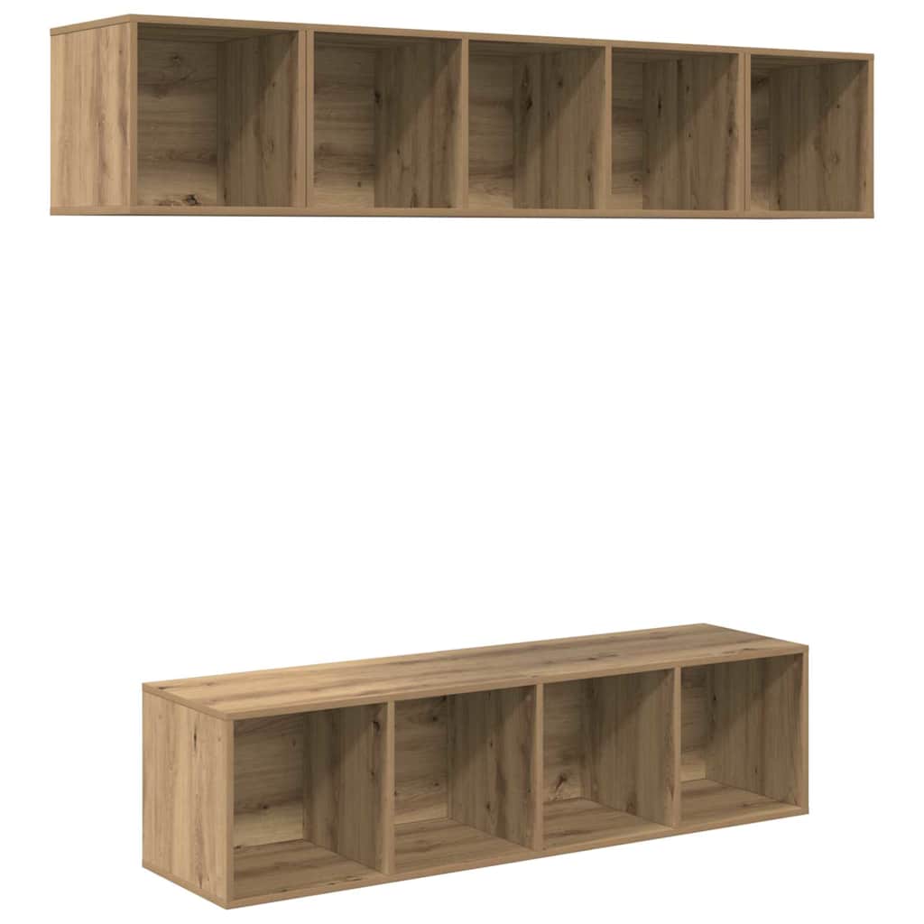 TV Cabinet Set 4 pcs Artisan Oak Engineered Wood
