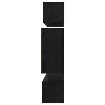 TV Cabinet Set Wall-mounted 6 pcs Black Oak Engineered Wood