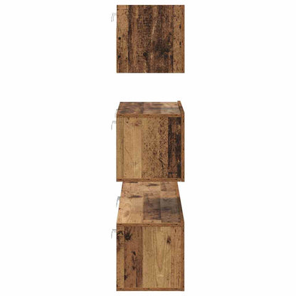TV Cabinet Set Wall-mounted 4 pcs Old Wood Engineered Wood