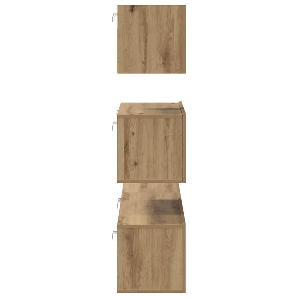 TV Cabinet Set Wall-mounted 4 pcs Artisan Oak Engineered Wood