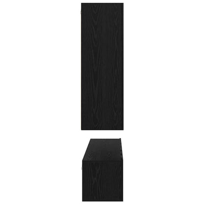 TV Cabinet Set Wall-mounted 5 pcs Black Oak Engineered Wood