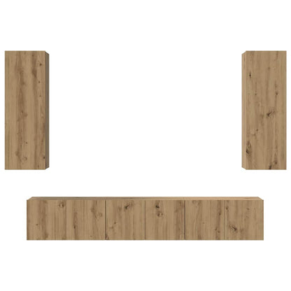 TV Cabinet Set 5 pcs Artisan Oak Engineered Wood