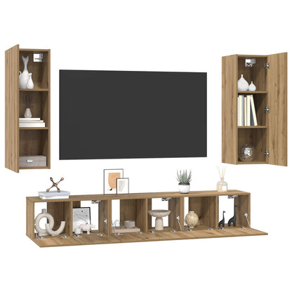 TV Cabinet Set 5 pcs Artisan Oak Engineered Wood