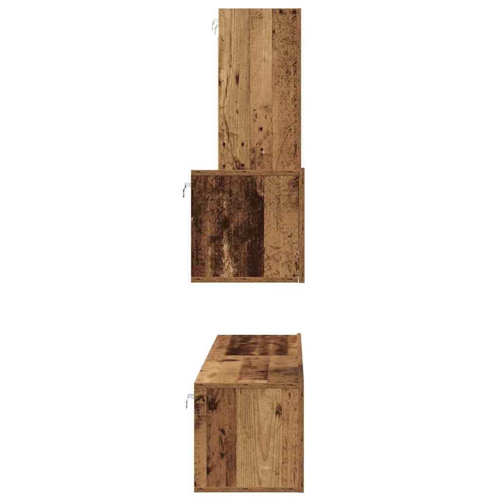 Wall TV Cabinet Wall-mounted 4 pcs Old Wood Engineered Wood