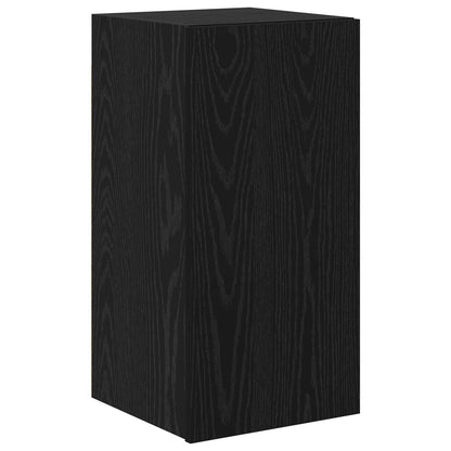 TV Cabinet Set Wall-mounted 6 pcs Black Oak Engineered Wood