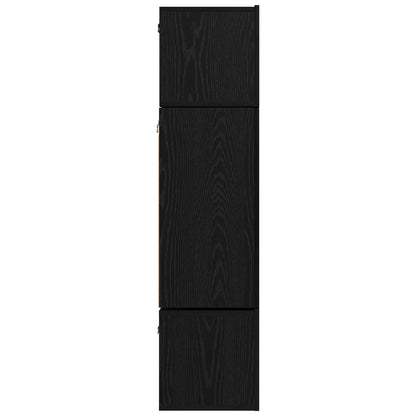 TV Cabinet Set Wall-mounted 6 pcs Black Oak Engineered Wood