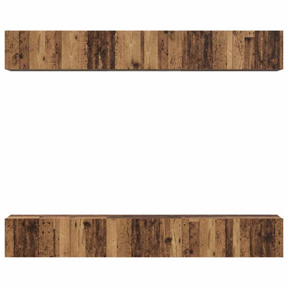 TV Cabinet Set Wall-mounted 6 pcs Old Wood Engineered Wood