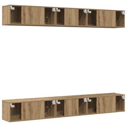 TV Cabinet Set Wall-mounted 6 pcs Artisan Oak Engineered Wood