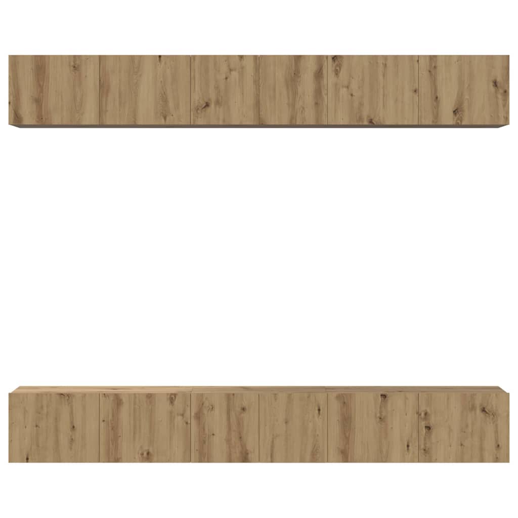 TV Cabinet Set Wall-mounted 6 pcs Artisan Oak Engineered Wood