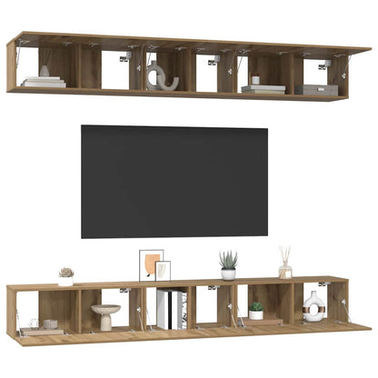 TV Cabinet Set Wall-mounted 6 pcs Artisan Oak Engineered Wood