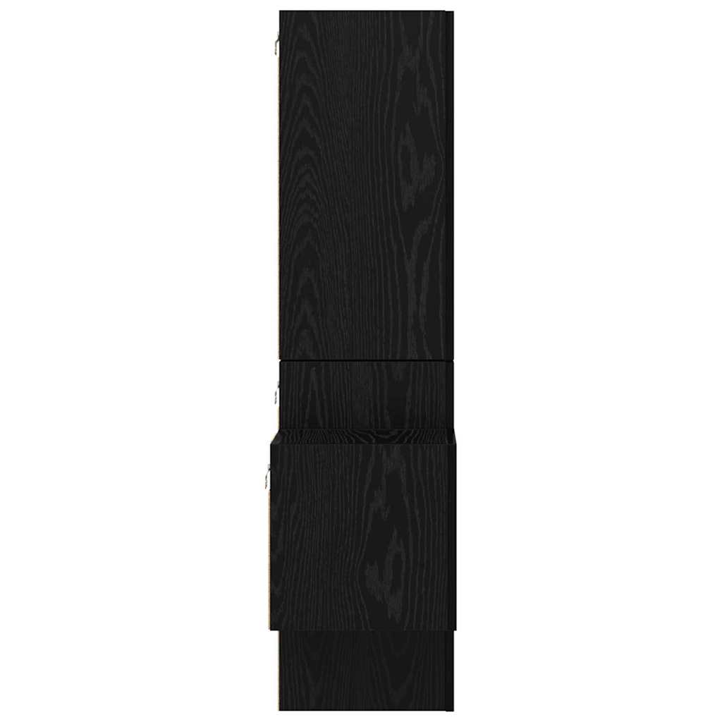 TV Cabinet Set Wall-mounted 5 pcs Black Oak Engineered Wood