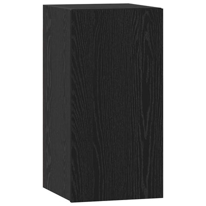 TV Cabinet Set with Drawer 7 pcs Black Oak Engineered Wood