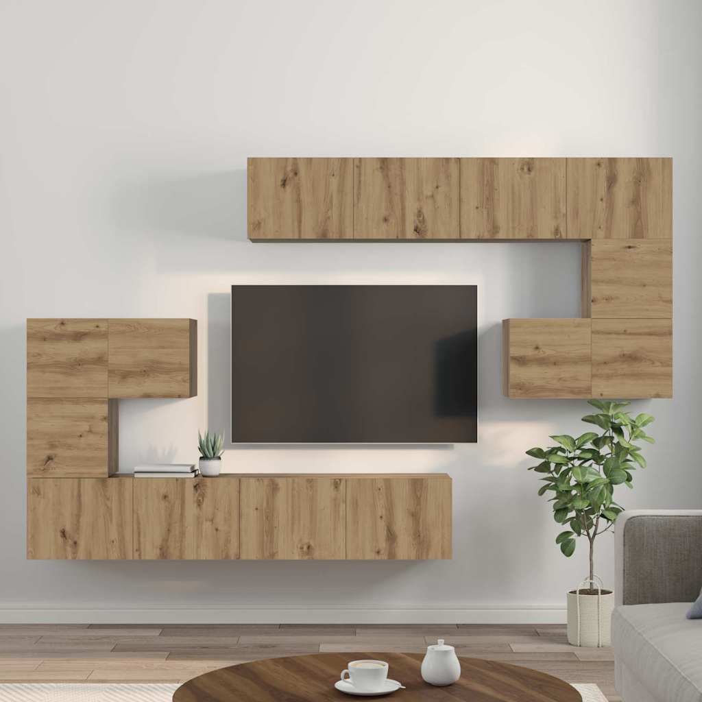 TV Units Wall-mounted 4 pcs Artisan Oak Engineered wood