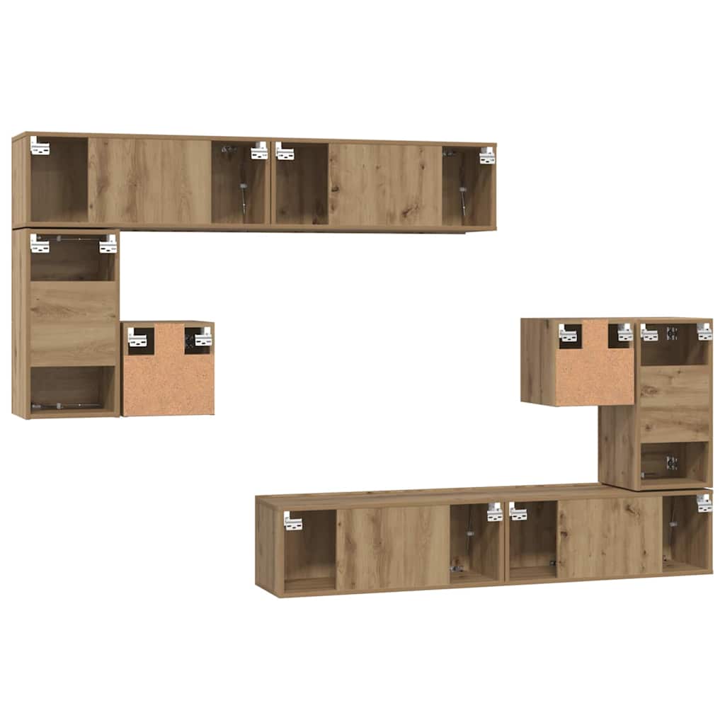 TV Units Wall-mounted 4 pcs Artisan Oak Engineered wood