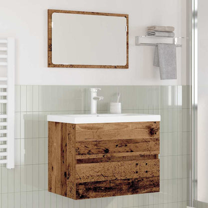 Bathroom Furniture Set 3 pcs Old Wood Engineered Wood