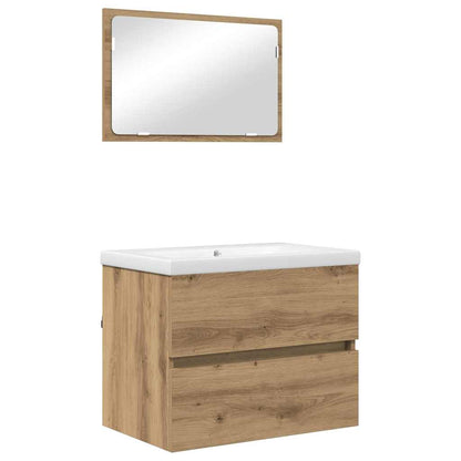 Bathroom Furniture Set 3 pcs Artisan Oak Engineered Wood