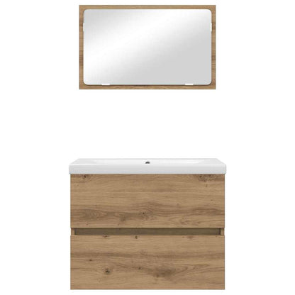 Bathroom Furniture Set 3 pcs Artisan Oak Engineered Wood