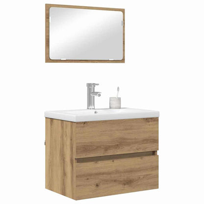 Bathroom Furniture Set 3 pcs Artisan Oak Engineered Wood