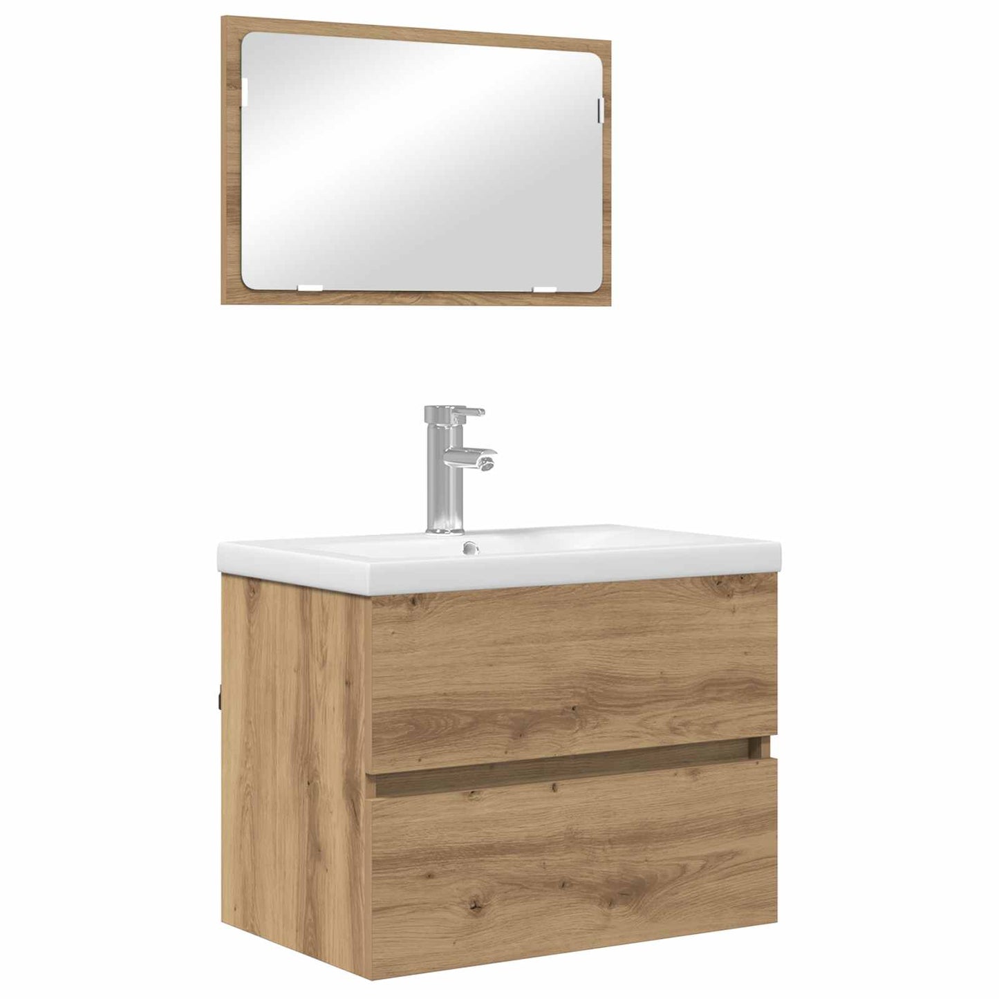 Bathroom Furniture Set 3 pcs Artisan Oak Engineered Wood