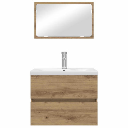 Bathroom Furniture Set 3 pcs Artisan Oak Engineered Wood