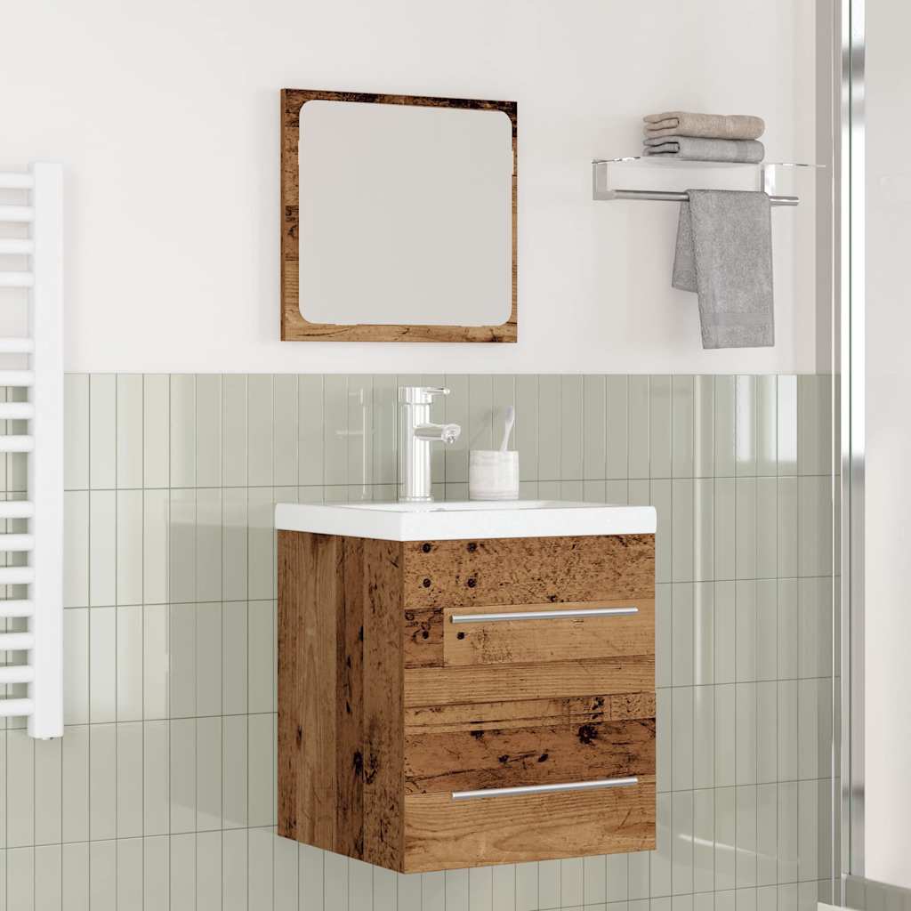 Bathroom Furniture Set 2 pcs Old Wood Engineered Wood