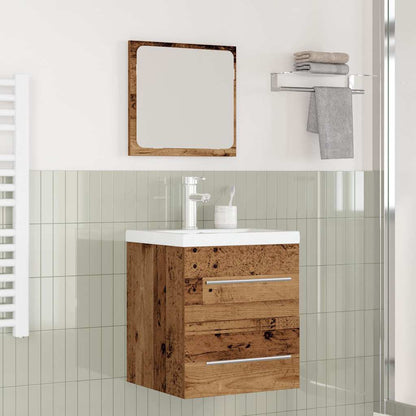 Bathroom Furniture Set 2 pcs Old Wood Engineered Wood