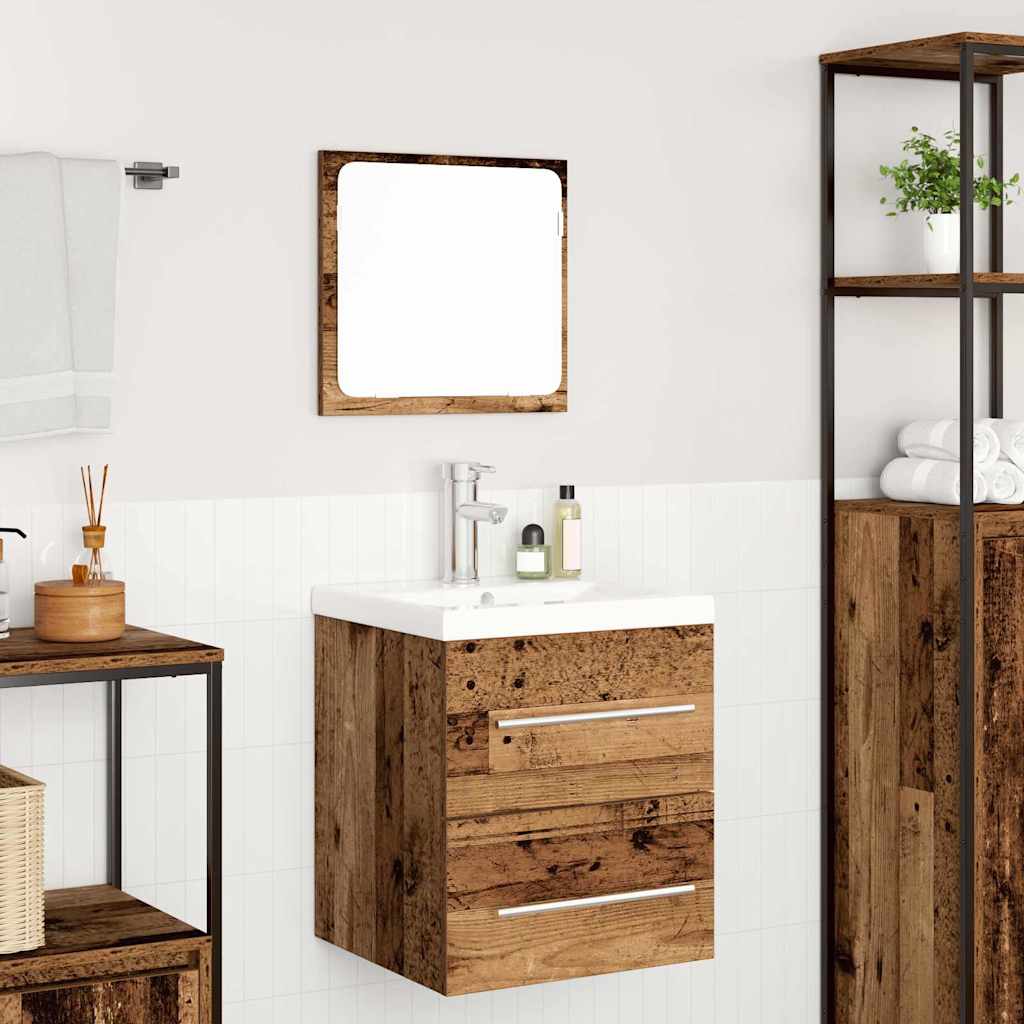 Bathroom Furniture Set 2 pcs Old Wood Engineered Wood