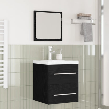 Bathroom Furniture Set 2 pcs Black Oak Engineered Wood
