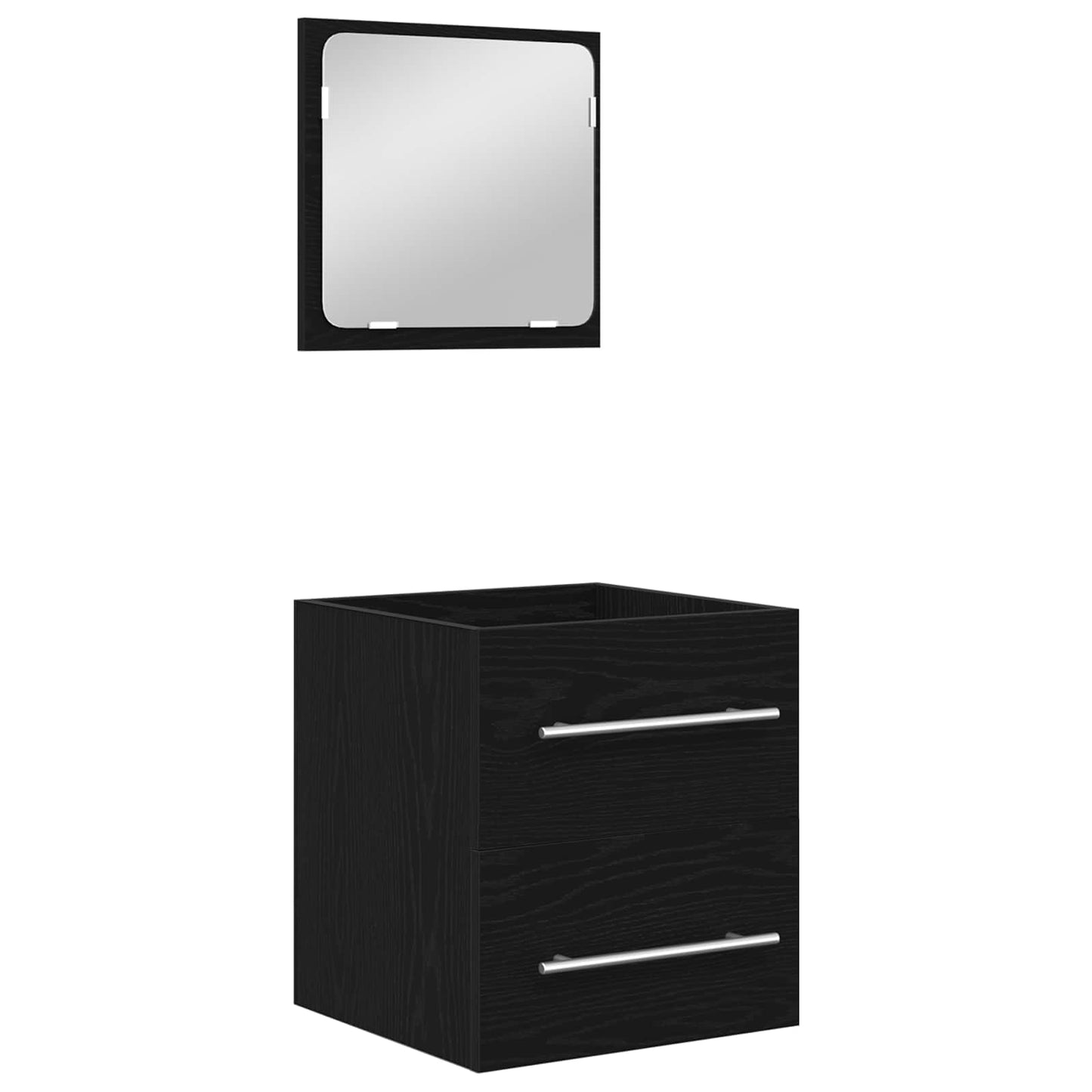 Bathroom Furniture Set 2 pcs Black Oak Engineered Wood